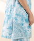 Unstitched Women's Embroidered Lawn Blue Three Piece Suit